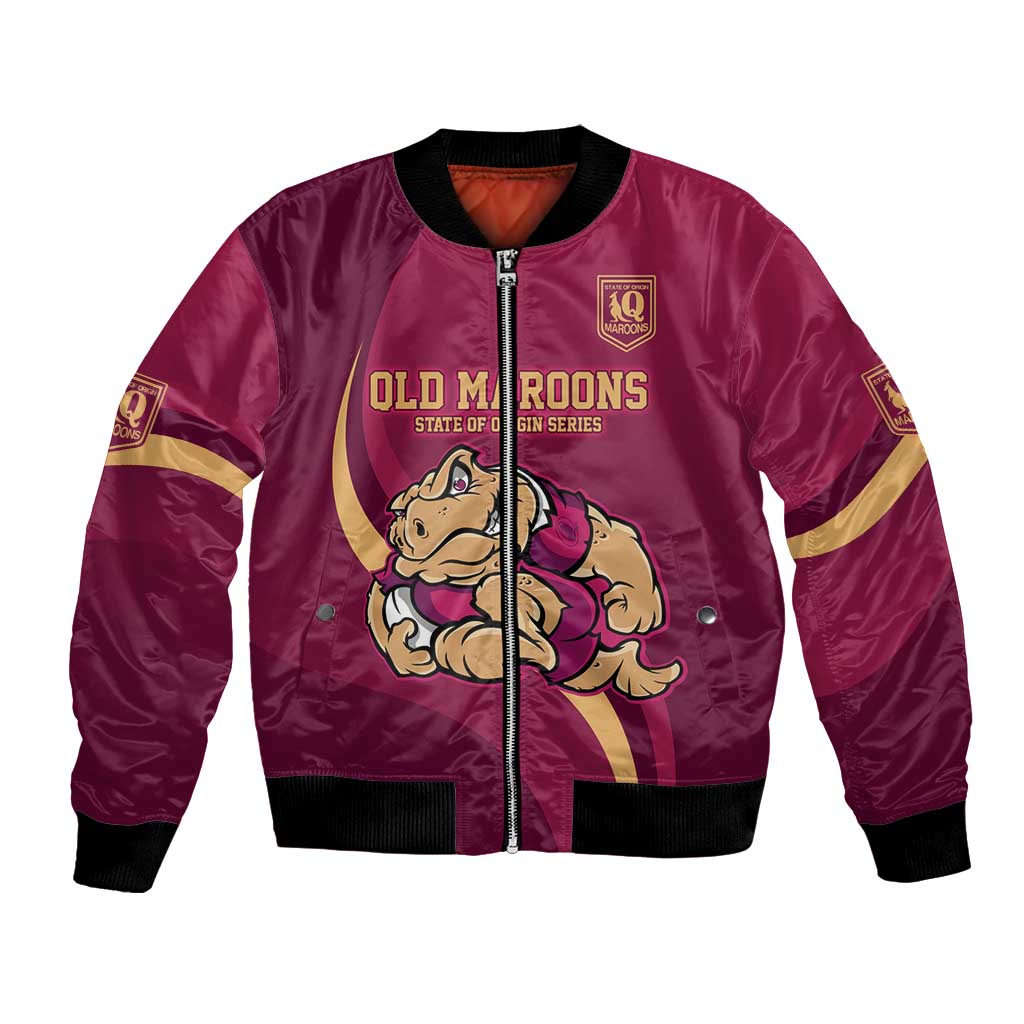 Custom QLD Maroons Cane Toad Bomber Jacket Queensland Origin No2