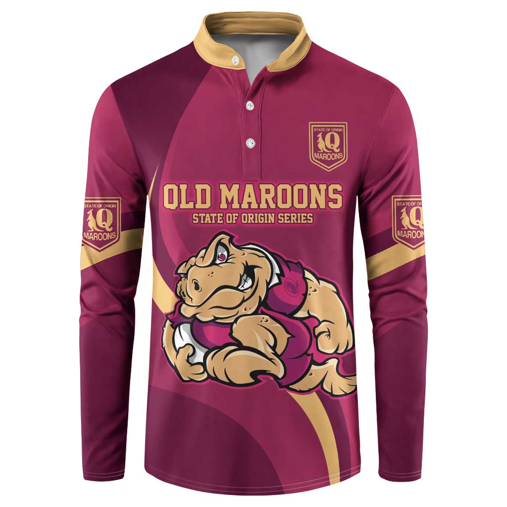 Custom QLD Maroons Cane Toad Button Sweatshirt Queensland Origin No2