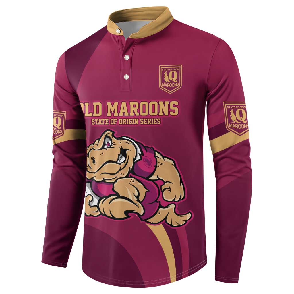 Custom QLD Maroons Cane Toad Button Sweatshirt Queensland Origin No2