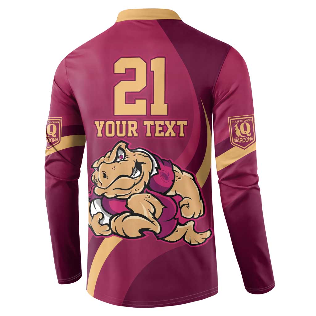 Custom QLD Maroons Cane Toad Button Sweatshirt Queensland Origin No2