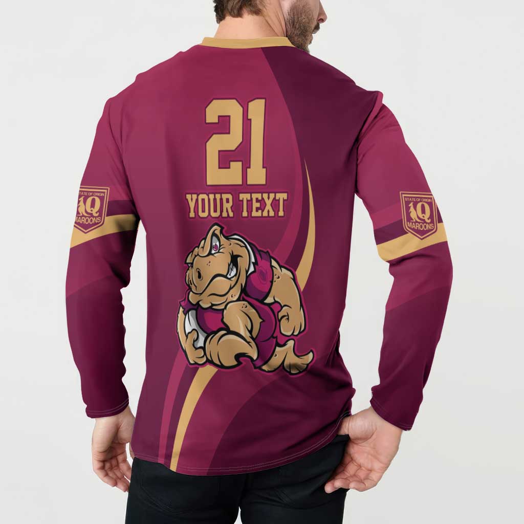 Custom QLD Maroons Cane Toad Button Sweatshirt Queensland Origin No2