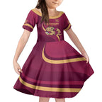 Custom QLD Maroons Cane Toad Family Matching Long Sleeve Bodycon Dress and Hawaiian Shirt Queensland Origin No2