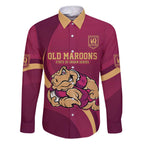 Custom QLD Maroons Cane Toad Family Matching Long Sleeve Bodycon Dress and Hawaiian Shirt Queensland Origin No2
