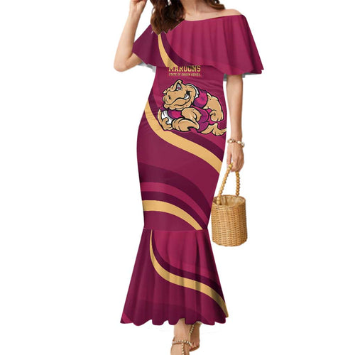 Custom QLD Maroons Cane Toad Family Matching Mermaid Dress and Hawaiian Shirt Queensland Origin No2