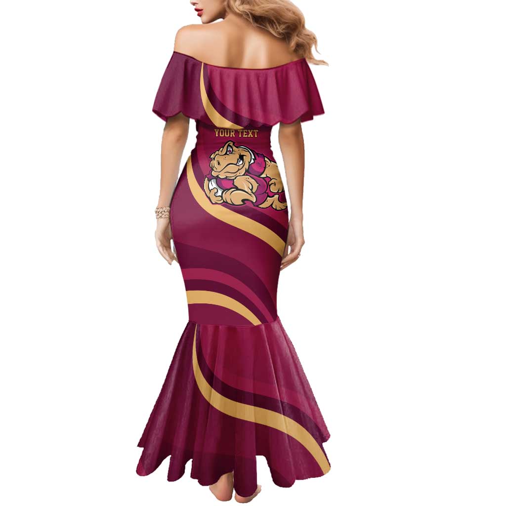 Custom QLD Maroons Cane Toad Family Matching Mermaid Dress and Hawaiian Shirt Queensland Origin No2