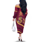 Custom QLD Maroons Cane Toad Family Matching Off The Shoulder Long Sleeve Dress and Hawaiian Shirt Queensland Origin No2
