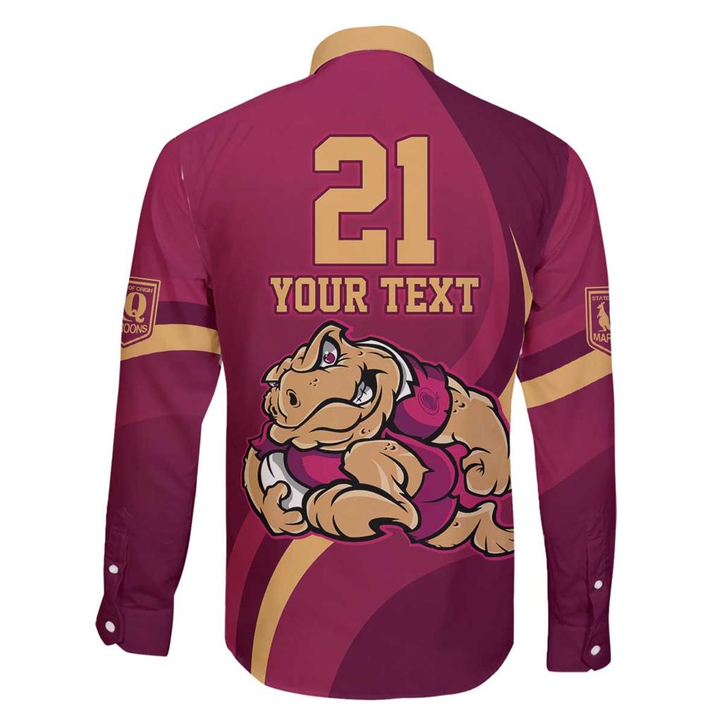 Custom QLD Maroons Cane Toad Family Matching Off Shoulder Short Dress and Hawaiian Shirt Queensland Origin No2