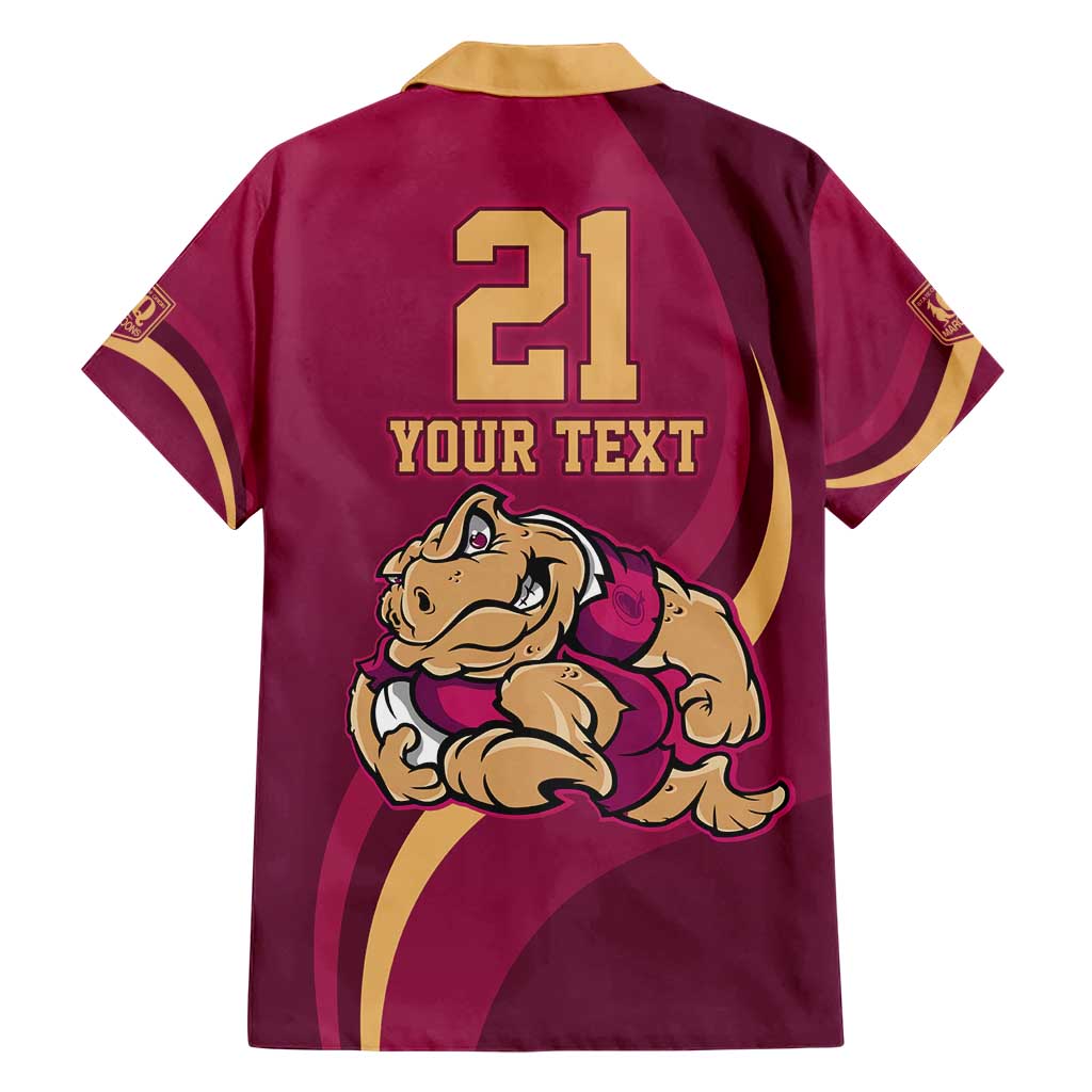 Custom QLD Maroons Cane Toad Family Matching Short Sleeve Bodycon Dress and Hawaiian Shirt Queensland Origin No2