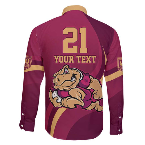 Custom QLD Maroons Cane Toad Family Matching Short Sleeve Bodycon Dress and Hawaiian Shirt Queensland Origin No2