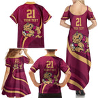 Custom QLD Maroons Cane Toad Family Matching Summer Maxi Dress and Hawaiian Shirt Queensland Origin No2