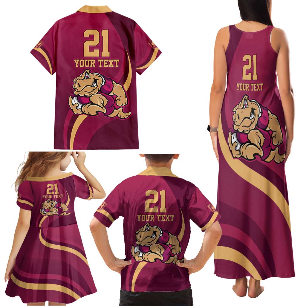 Custom QLD Maroons Cane Toad Family Matching Tank Maxi Dress and Hawaiian Shirt Queensland Origin No2