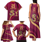 Custom QLD Maroons Cane Toad Family Matching Tank Maxi Dress and Hawaiian Shirt Queensland Origin No2