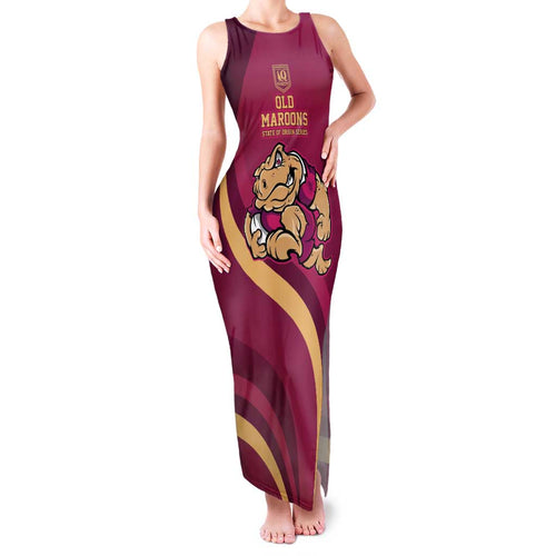 Custom QLD Maroons Cane Toad Family Matching Tank Maxi Dress and Hawaiian Shirt Queensland Origin No2