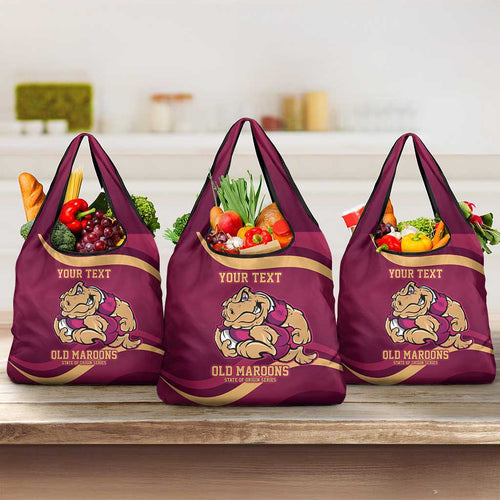 Custom QLD Maroons Cane Toad Grocery Bag Queensland Origin No2