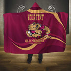 Custom QLD Maroons Cane Toad Hooded Blanket Queensland Origin No2