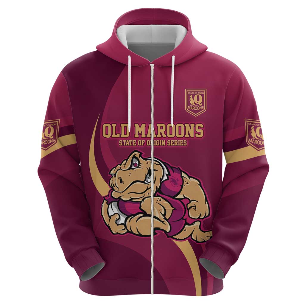 Custom QLD Maroons Cane Toad Hoodie Queensland Origin No2