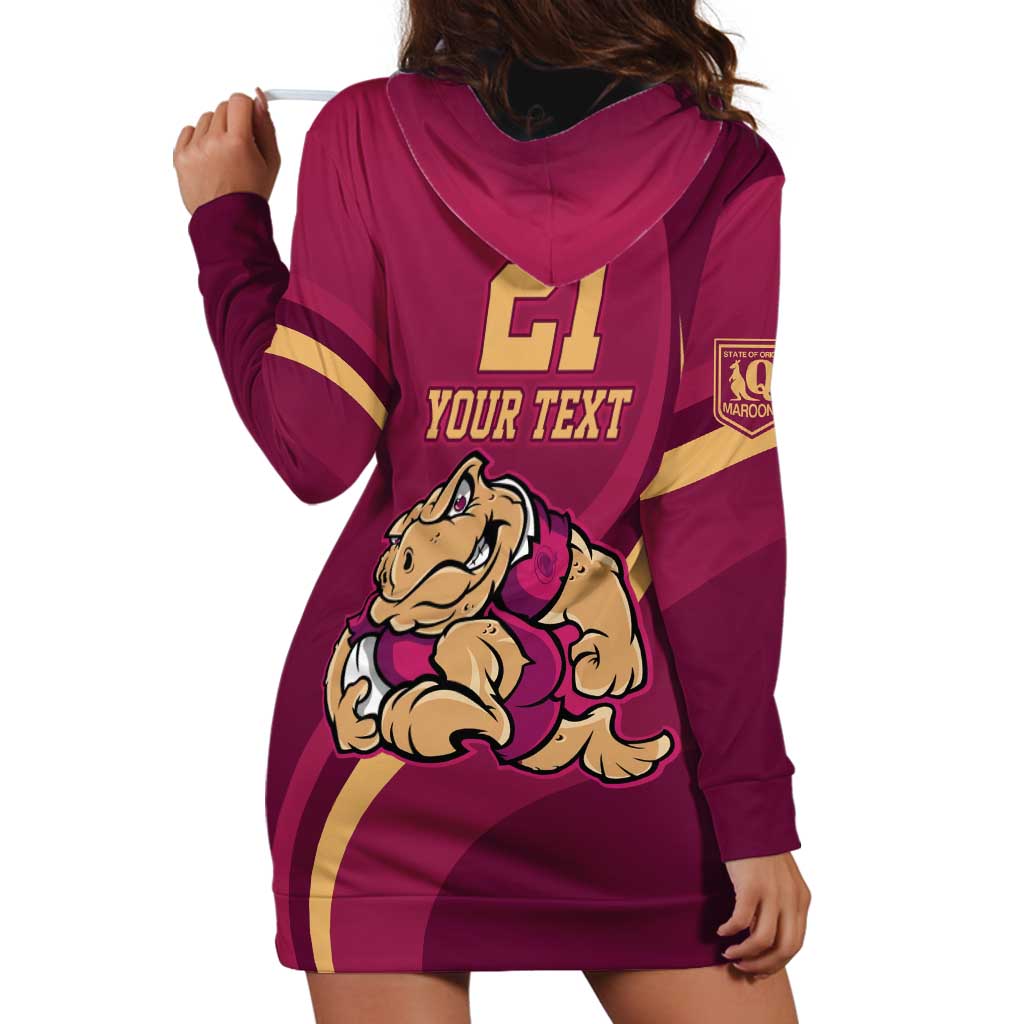 Custom QLD Maroons Cane Toad Hoodie Dress Queensland Origin No2