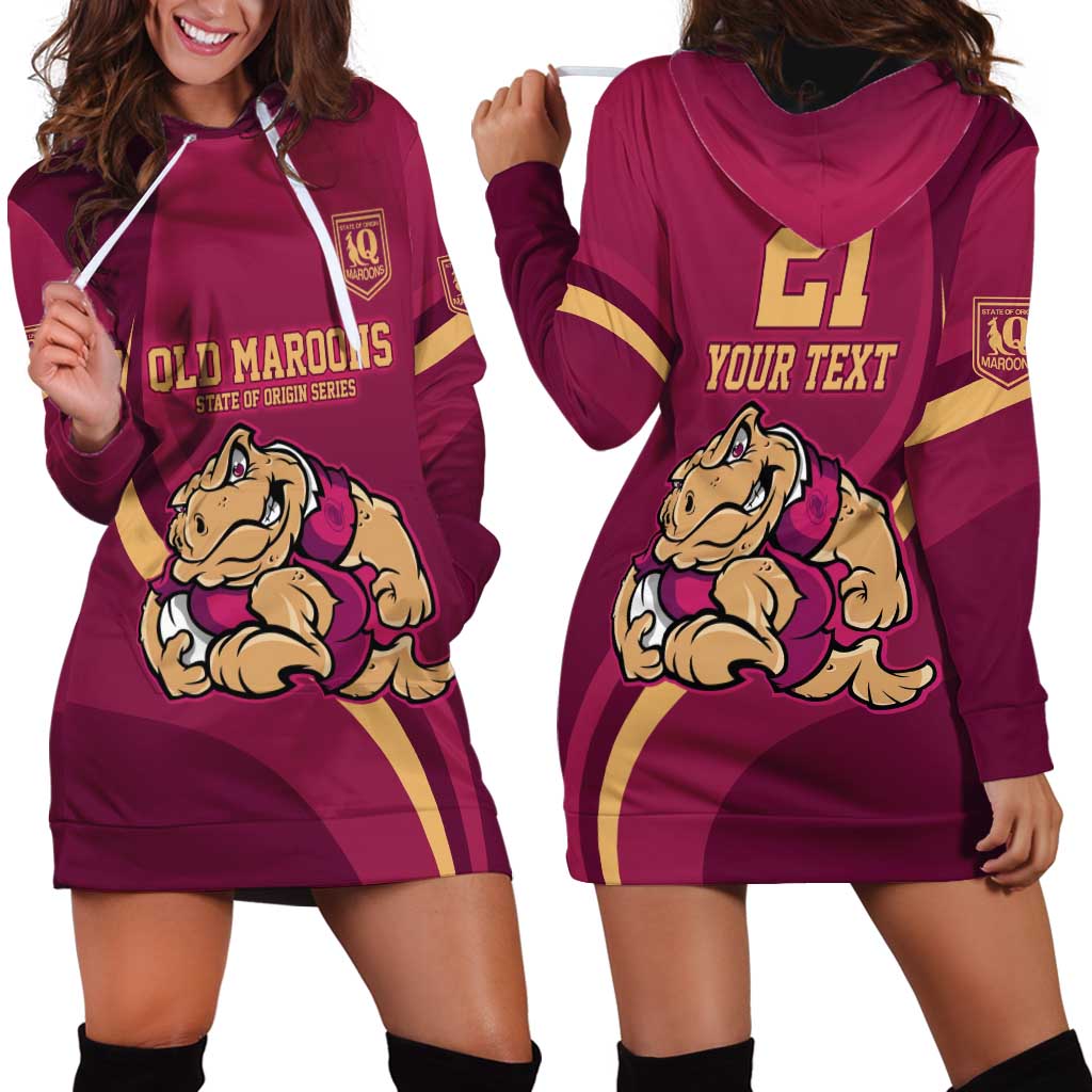 Custom QLD Maroons Cane Toad Hoodie Dress Queensland Origin No2