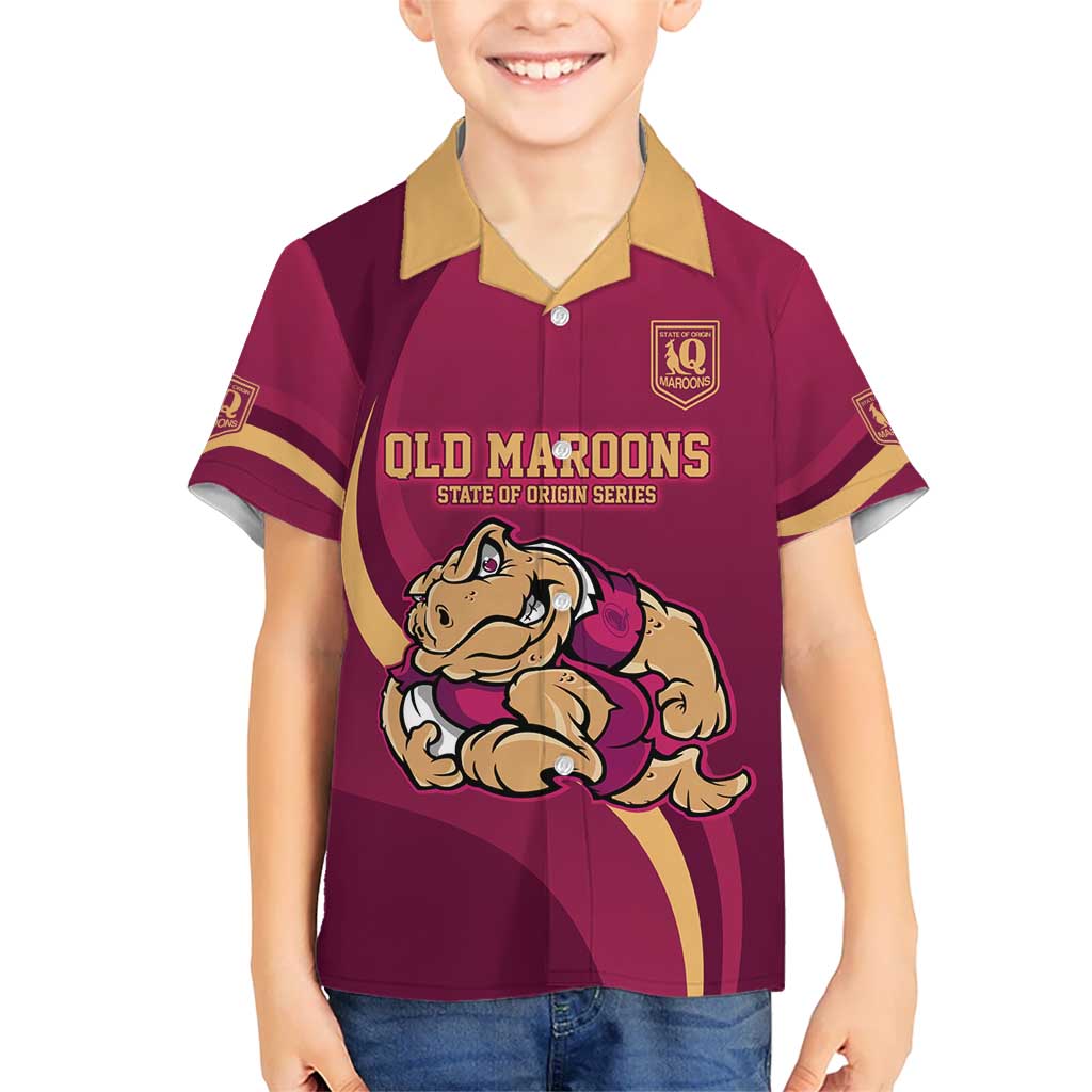 Custom QLD Maroons Cane Toad Kid Hawaiian Shirt Queensland Origin No2