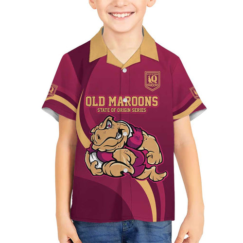 Custom QLD Maroons Cane Toad Kid Hawaiian Shirt Queensland Origin No2