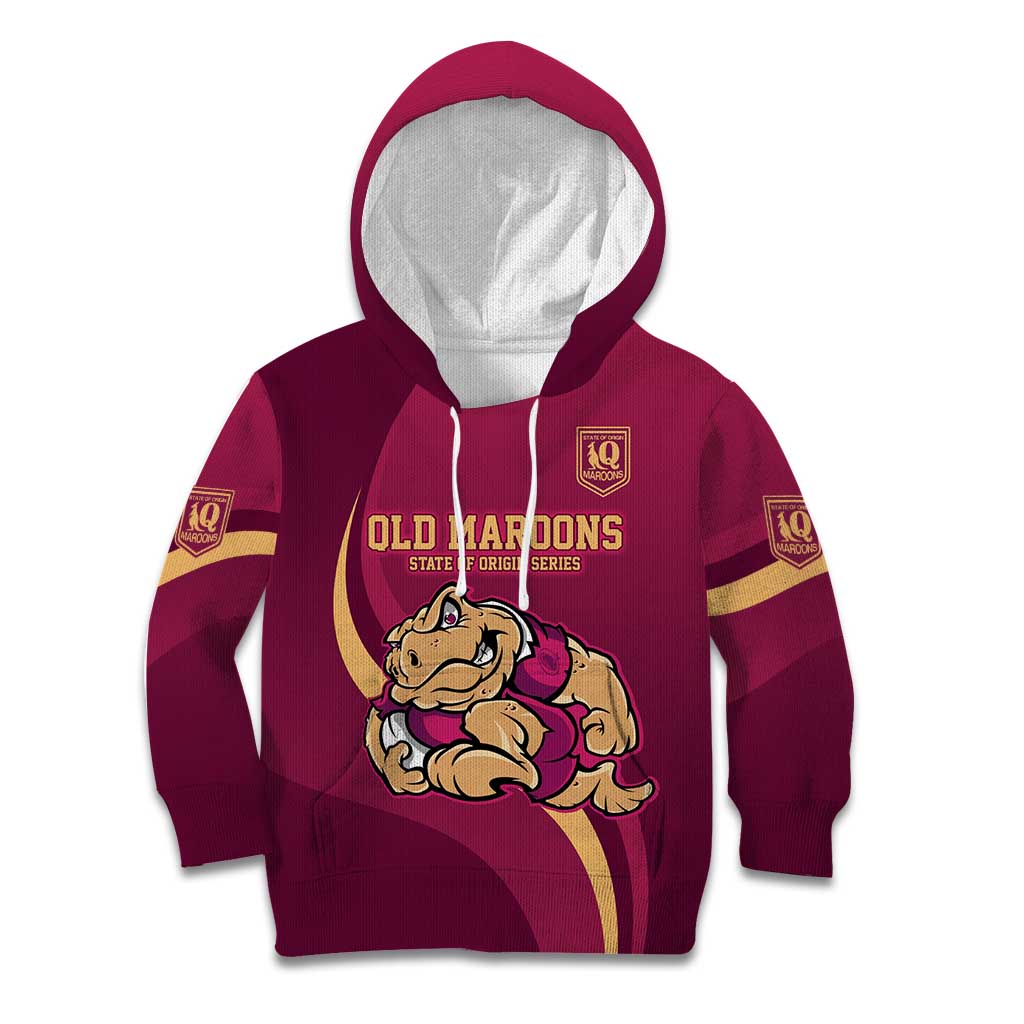Custom QLD Maroons Cane Toad Kid Hoodie Queensland Origin No2
