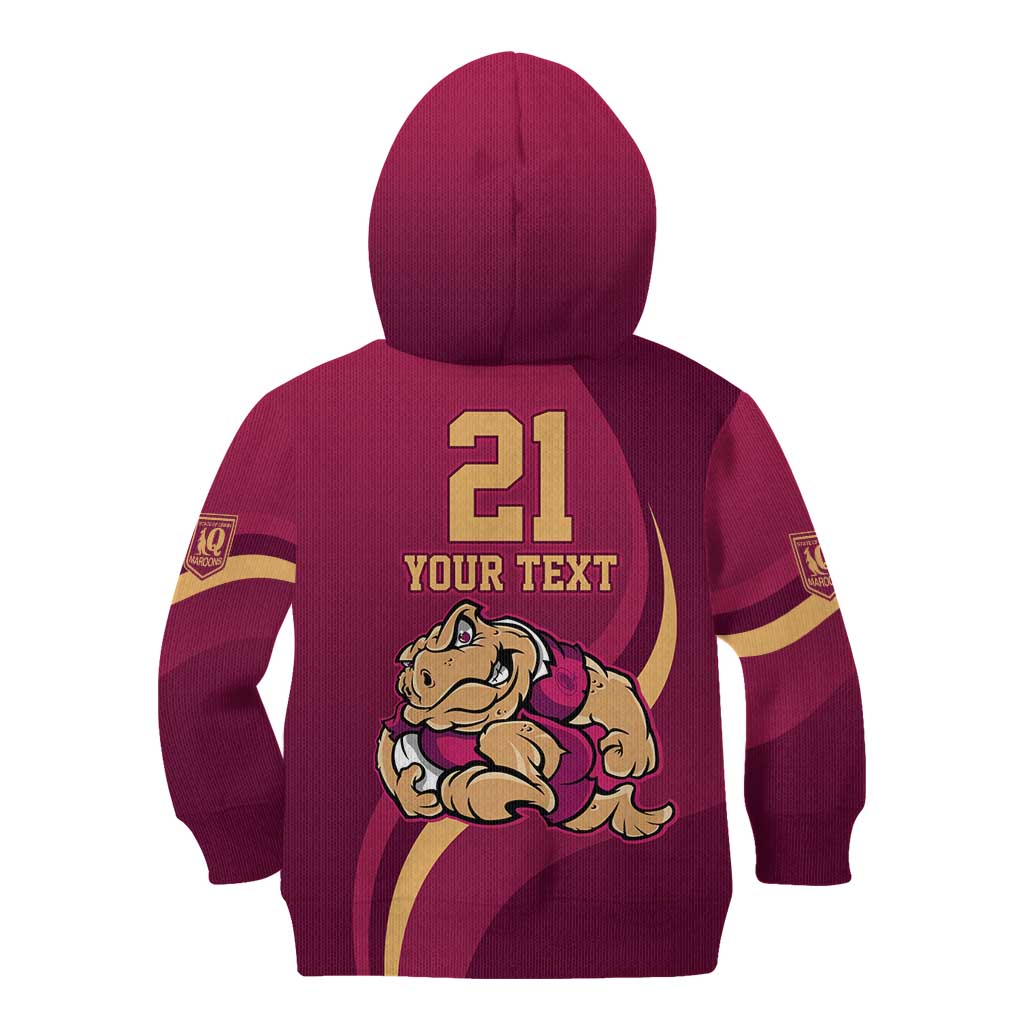 Custom QLD Maroons Cane Toad Kid Hoodie Queensland Origin No2