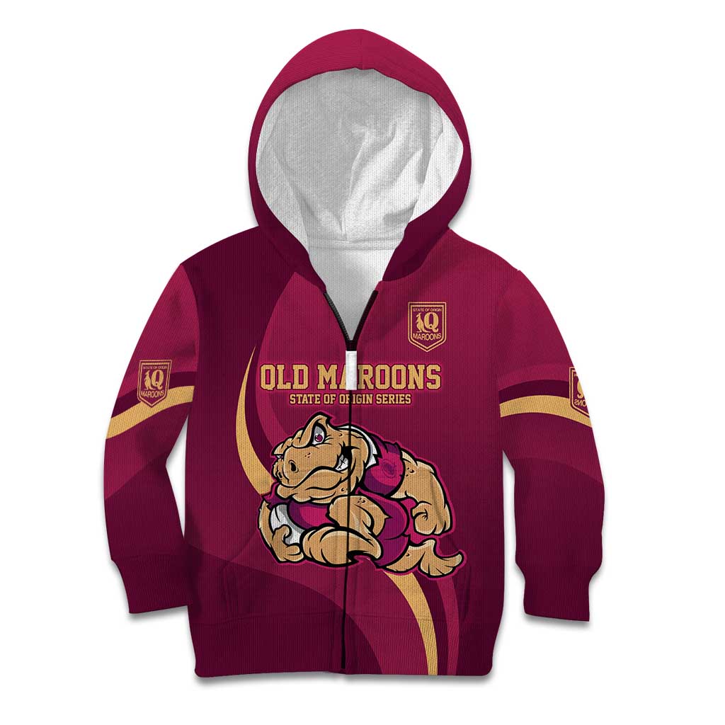 Custom QLD Maroons Cane Toad Kid Hoodie Queensland Origin No2