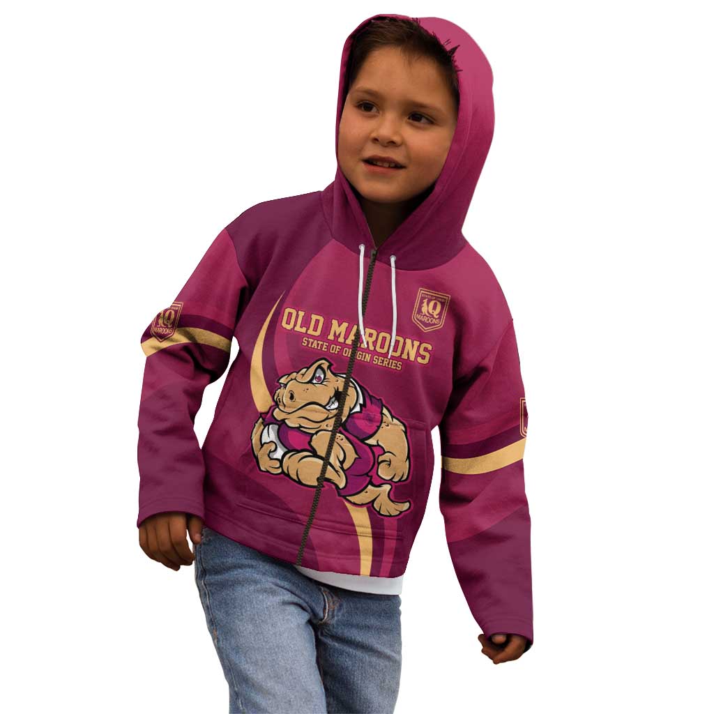 Custom QLD Maroons Cane Toad Kid Hoodie Queensland Origin No2