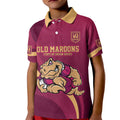 Custom QLD Maroons Cane Toad Kid Polo Shirt Queensland Origin No2