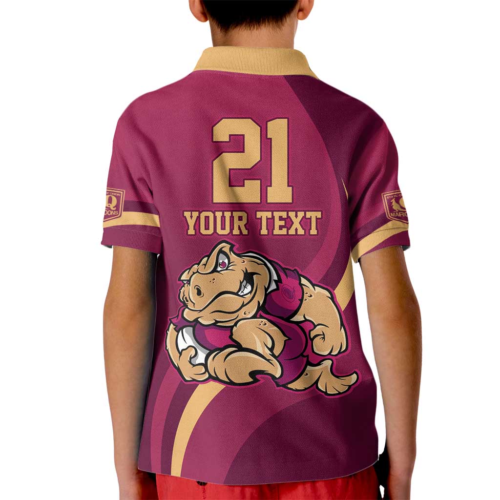 Custom QLD Maroons Cane Toad Kid Polo Shirt Queensland Origin No2