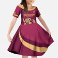 Custom QLD Maroons Cane Toad Kid Short Sleeve Dress Queensland Origin No2