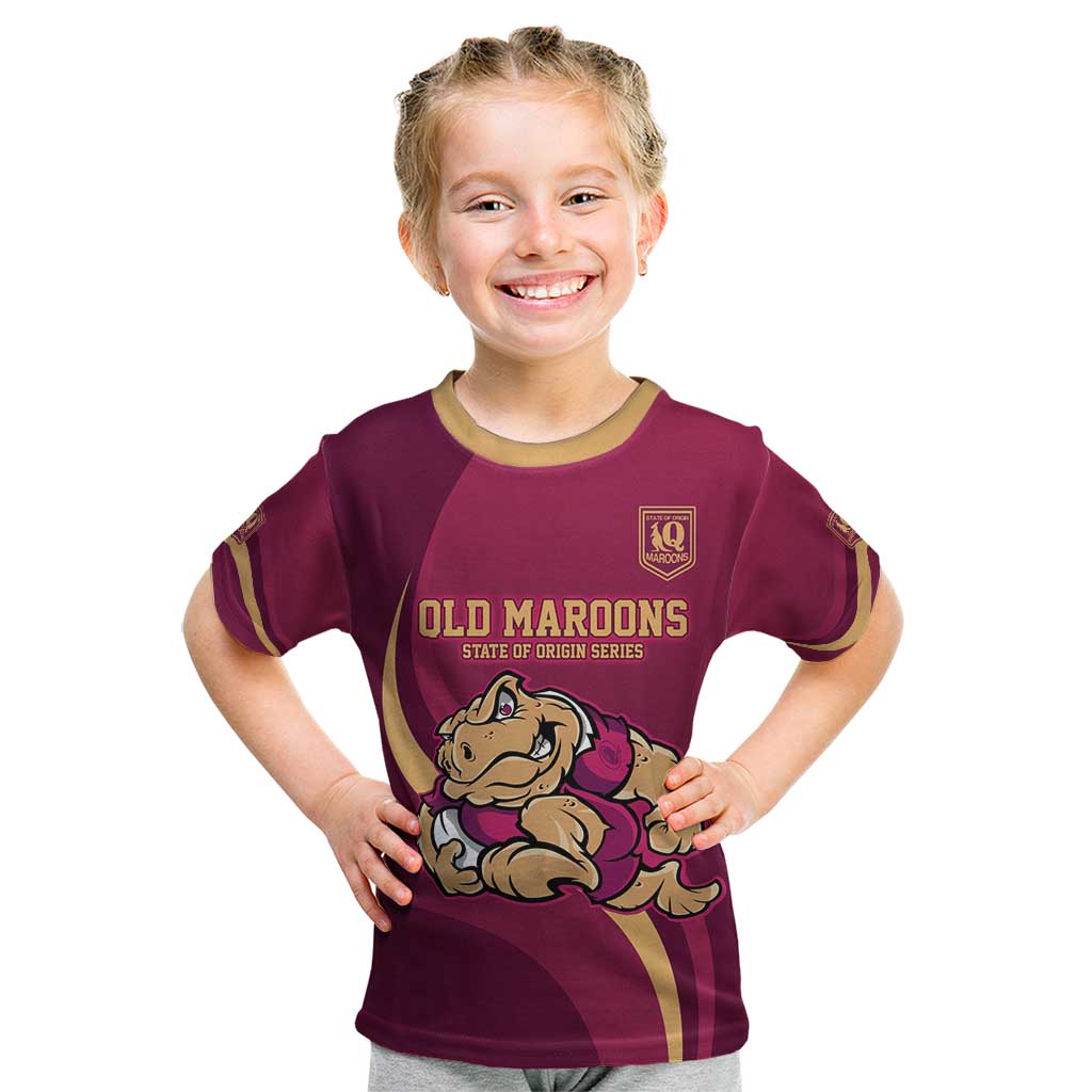 Custom QLD Maroons Cane Toad Kid T Shirt Queensland Origin No2