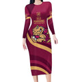 Custom QLD Maroons Cane Toad Long Sleeve Bodycon Dress Queensland Origin No2