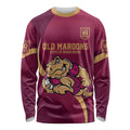 Custom QLD Maroons Cane Toad Long Sleeve Shirt Queensland Origin No2