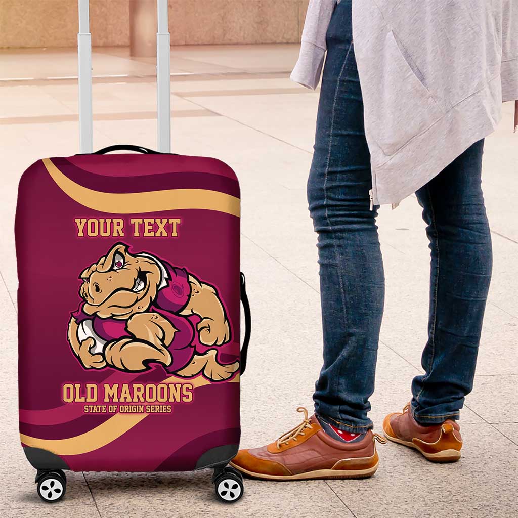 Custom QLD Maroons Cane Toad Luggage Cover Queensland Origin No2