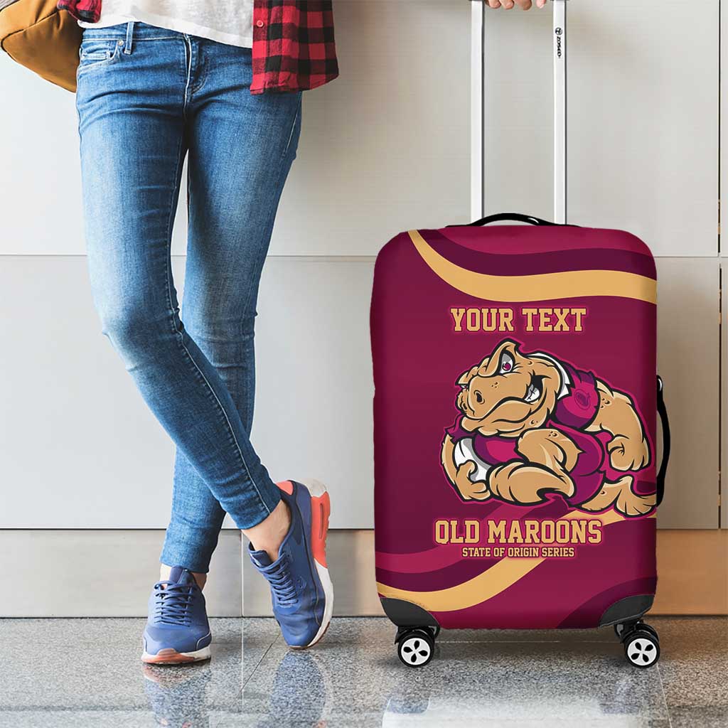 Custom QLD Maroons Cane Toad Luggage Cover Queensland Origin No2