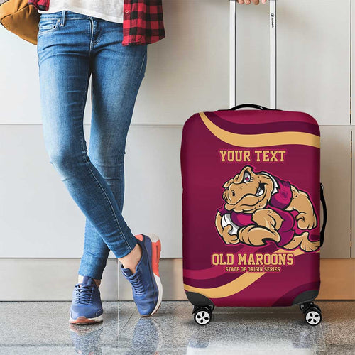 Custom QLD Maroons Cane Toad Luggage Cover Queensland Origin No2