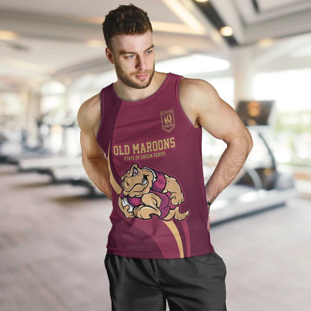 Custom QLD Maroons Cane Toad Men Tank Top Queensland Origin No2