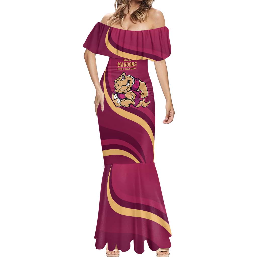 Custom QLD Maroons Cane Toad Mermaid Dress Queensland Origin No2