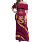 Custom QLD Maroons Cane Toad Off Shoulder Maxi Dress Queensland Origin No2