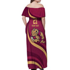 Custom QLD Maroons Cane Toad Off Shoulder Maxi Dress Queensland Origin No2
