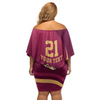 Custom QLD Maroons Cane Toad Off Shoulder Short Dress Queensland Origin No2