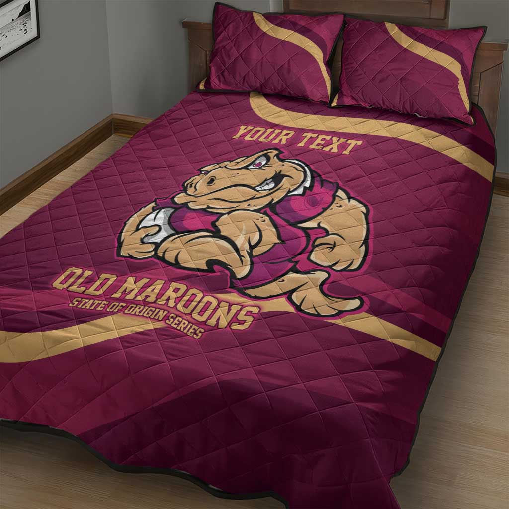 Custom QLD Maroons Cane Toad Quilt Bed Set Queensland Origin No2