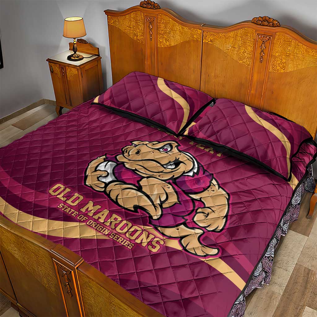 Custom QLD Maroons Cane Toad Quilt Bed Set Queensland Origin No2