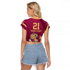 Custom QLD Maroons Cane Toad Raglan Cropped T Shirt Queensland Origin No2