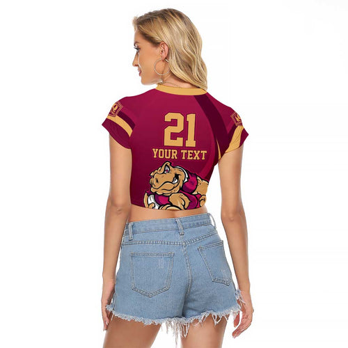 Custom QLD Maroons Cane Toad Raglan Cropped T Shirt Queensland Origin No2