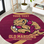 Custom QLD Maroons Cane Toad Round Carpet Queensland Origin No2
