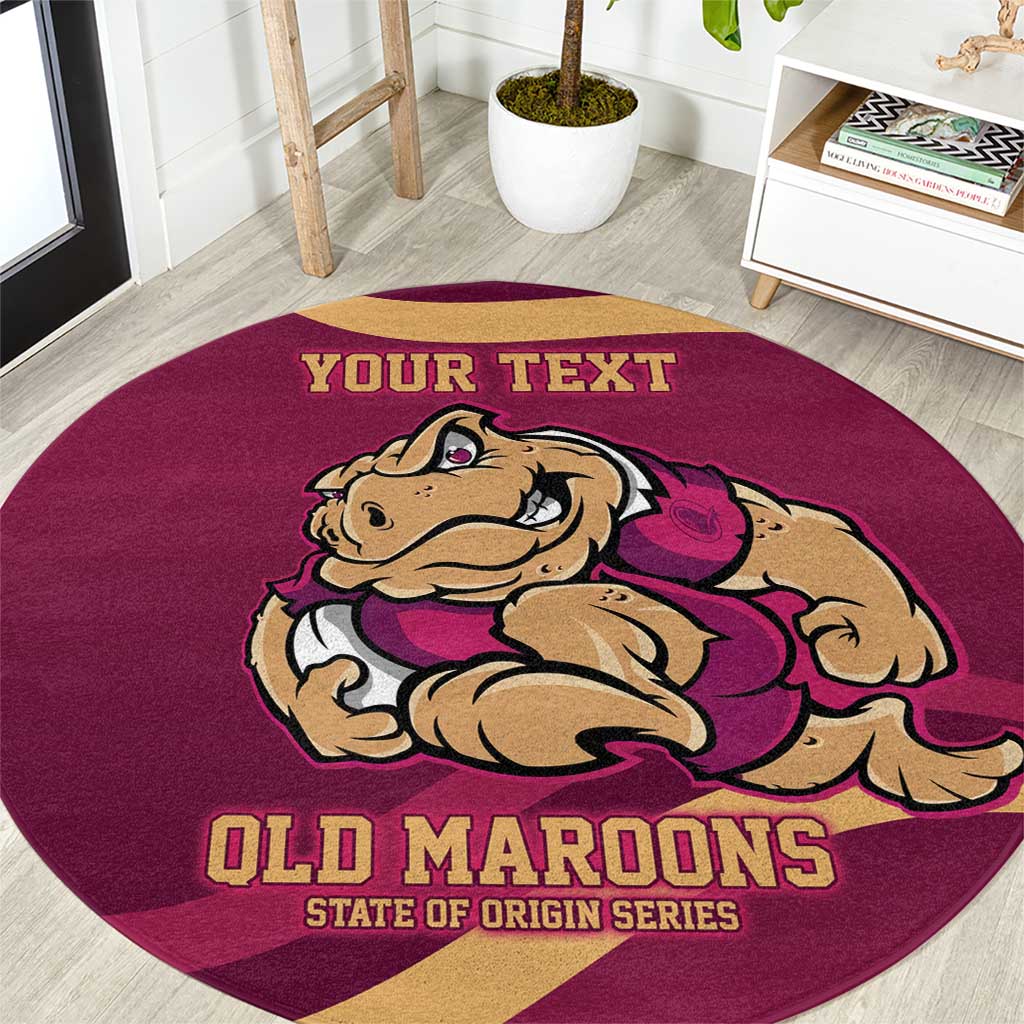 Custom QLD Maroons Cane Toad Round Carpet Queensland Origin No2