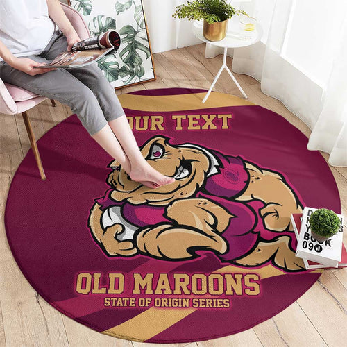 Custom QLD Maroons Cane Toad Round Carpet Queensland Origin No2
