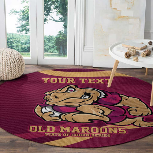 Custom QLD Maroons Cane Toad Round Carpet Queensland Origin No2